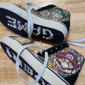 Vans Mario Kids Black and Cream Character Sneakers